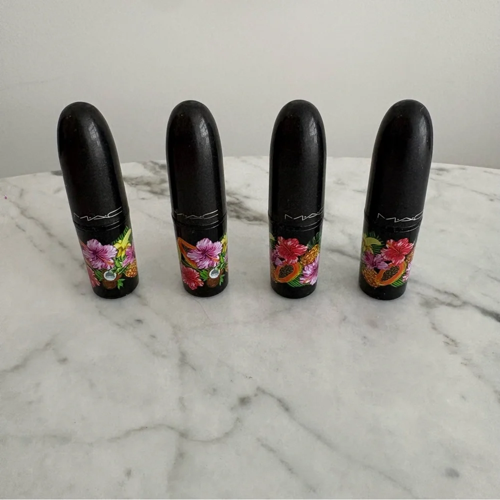 MAC Fruity Juicy Lipstick Lot x4 Limited Edition 2017 Calm Heat Si Si Me